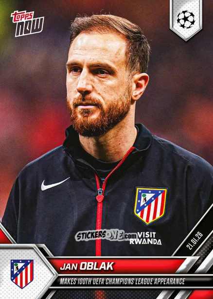 Cromo Jan Oblak - Now Uefa Champions League 2025-2026 n. 79 - Topps