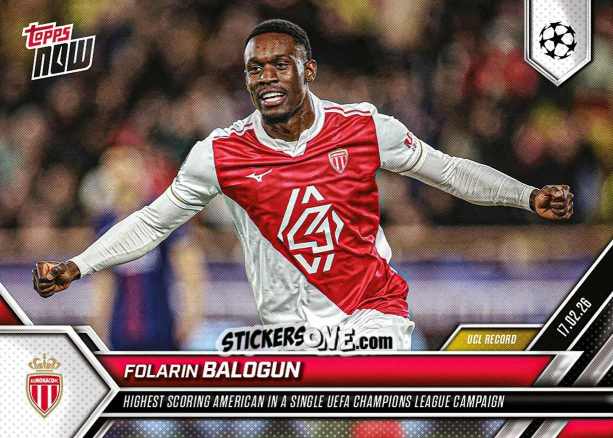 Cromo Folarin Balogun - Now Uefa Champions League 2025-2026 n. 87 - Topps