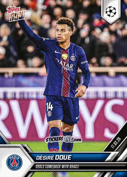 Figurina Desire Doue - Now Uefa Champions League 2025-2026 n. 89 - Topps