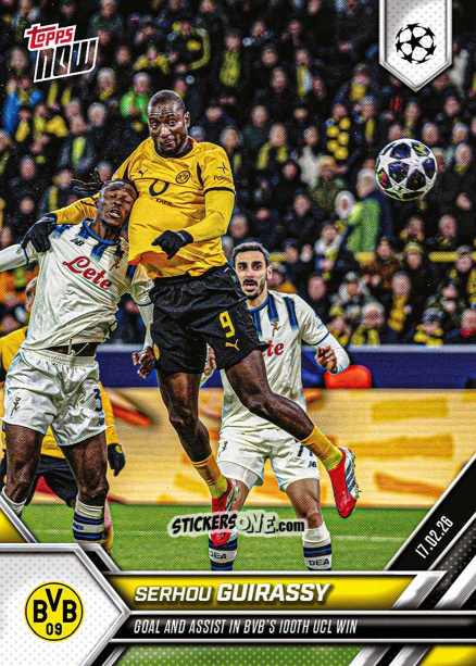 Sticker Serhou Guirassy - Now Uefa Champions League 2025-2026 n. 90 - Topps