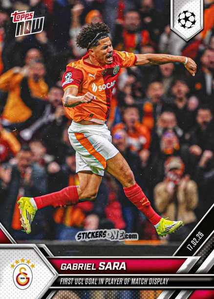 Sticker Gabriel Sara - Now Uefa Champions League 2025-2026 n. 91 - Topps