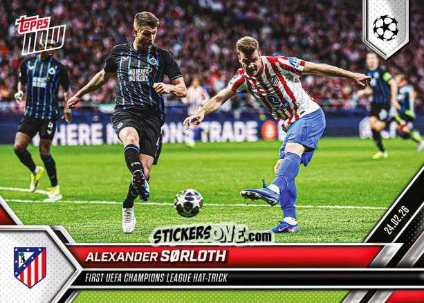 Cromo Alexander Sorloth - Now Uefa Champions League 2025-2026 n. 94 - Topps