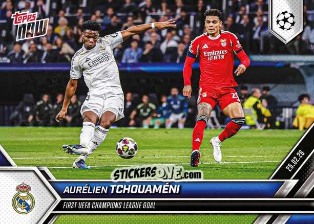 Figurina Aurelien Tchouameni - Now Uefa Champions League 2025-2026 n. 98 - Topps