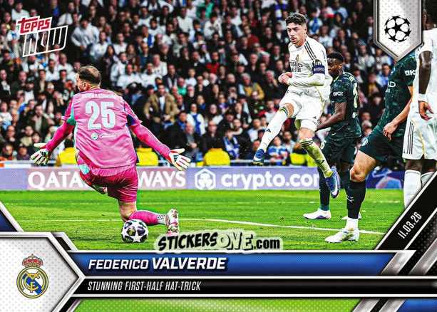 Cromo Federico Valverde - Now Uefa Champions League 2025-2026 n. 104 - Topps