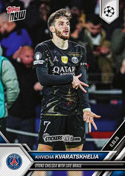Cromo Kvicha Kvaratskhelia - Now Uefa Champions League 2025-2026 n. 105 - Topps