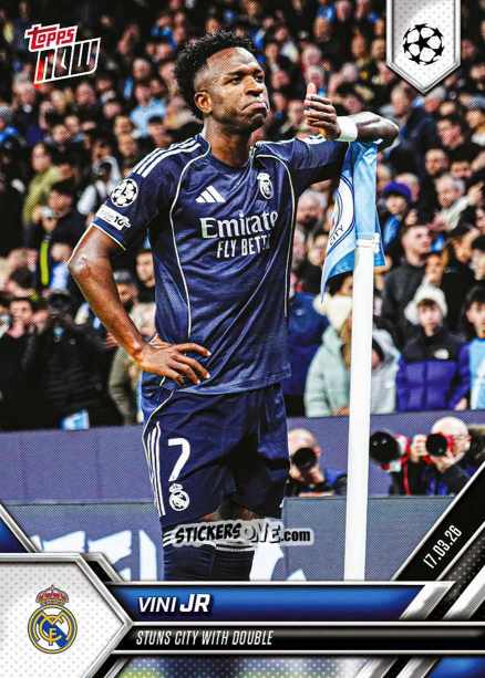 Cromo Vini Jr. - Now Uefa Champions League 2025-2026 n. 107 - Topps
