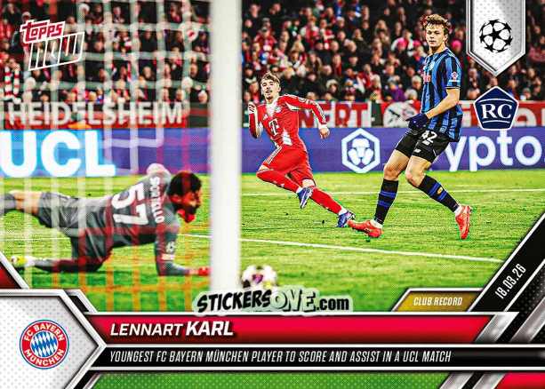 Sticker Lennart Karl - Now Uefa Champions League 2025-2026 n. 111 - Topps