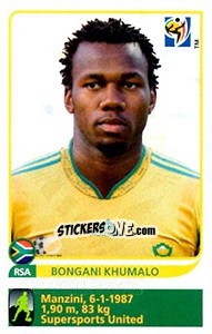 Cromo Bongani Khumalo - FIFA World Cup South Africa 2010 - Panini