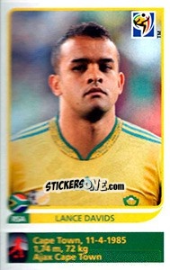 Figurina Lance Davids - FIFA World Cup South Africa 2010 - Panini