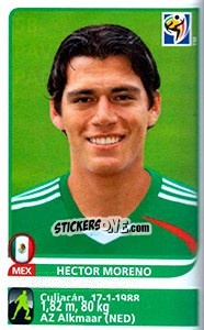 Sticker Hector Moreno - FIFA World Cup South Africa 2010 n. 58x - Panini