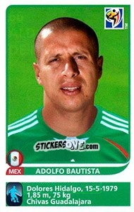 Sticker Adolfo Bautista - FIFA World Cup South Africa 2010 - Panini