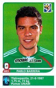 Sticker Pablo Barrera - FIFA World Cup South Africa 2010 - Panini