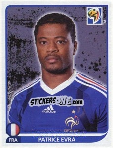 Sticker Patrice Evra - FIFA World Cup South Africa 2010 - Panini
