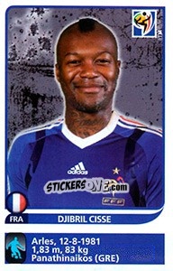 Figurina Djibril Cisse - FIFA World Cup South Africa 2010 - Panini