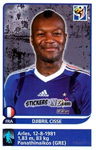 Sticker Djibril Cisse - FIFA World Cup South Africa 2010 n. 104x - Panini