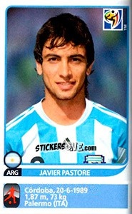 Sticker Javier Pastore - FIFA World Cup South Africa 2010 - Panini