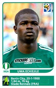 Sticker Uwa Echiejile - FIFA World Cup South Africa 2010 n. 132x - Panini