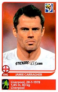 Sticker Jamie Carragher - FIFA World Cup South Africa 2010 - Panini