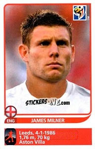 Sticker James Milner - FIFA World Cup South Africa 2010 - Panini