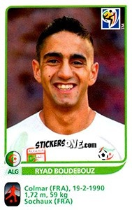 Sticker Ryad Boudebouz - FIFA World Cup South Africa 2010 - Panini