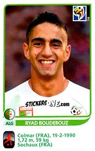 Cromo Ryad Boudebouz - FIFA World Cup South Africa 2010 - Panini