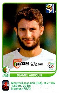 Sticker Djamel Abdoun - FIFA World Cup South Africa 2010 - Panini