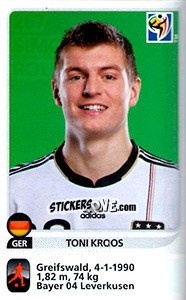 Sticker Toni Kroos - FIFA World Cup South Africa 2010 n. 267x - Panini