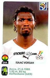 Sticker Isaac Vorsah - FIFA World Cup South Africa 2010 n. 321x - Panini