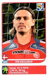 Sticker Per Kroldrup - FIFA World Cup South Africa 2010 - Panini