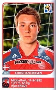 Sticker Christian Eriksen - FIFA World Cup South Africa 2010 n. 362X - Panini
