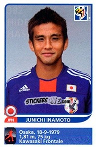 Sticker Junichi Inamoto - FIFA World Cup South Africa 2010 n. 382x - Panini