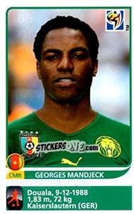Sticker Georges Mandjeck - FIFA World Cup South Africa 2010 n. 406x - Panini