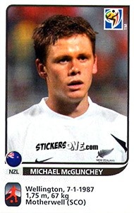Sticker Michael McGlinchey - FIFA World Cup South Africa 2010 n. 462x - Panini