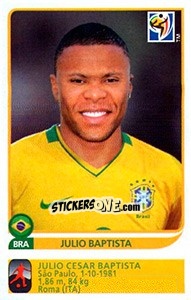 Sticker Julio Baptista - FIFA World Cup South Africa 2010 - Panini