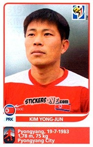 Sticker Kim Yong-Jun - FIFA World Cup South Africa 2010 - Panini