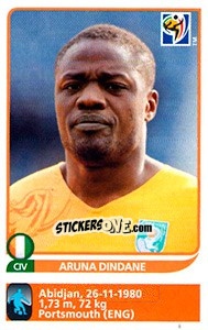 Figurina Aruna Dindane - FIFA World Cup South Africa 2010 - Panini