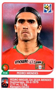 Figurina Pedro Mendes - FIFA World Cup South Africa 2010 - Panini