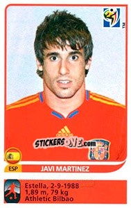 Sticker Javi Martinez - FIFA World Cup South Africa 2010 - Panini