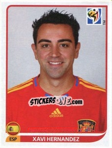 Sticker Xavi Hernandez - FIFA World Cup South Africa 2010 n. 573 - Panini