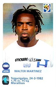 Sticker Walter Martinez - FIFA World Cup South Africa 2010 - Panini