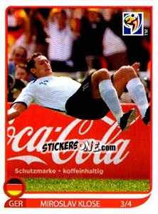 Sticker Miroslav Klose 3/4 - FIFA World Cup South Africa 2010 - Panini