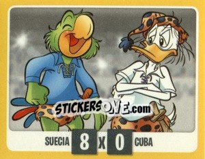 Sticker Suecia 8 x Cuba 0 (Francia 1938) - Copa Disney 2014 n. 85 - Navarrete