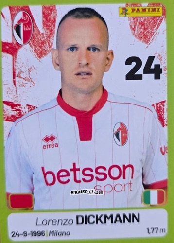 Figurina Lorenzo Dickmann - Calciatori Serie BKT 2025-2026
 n. 49 - Panini