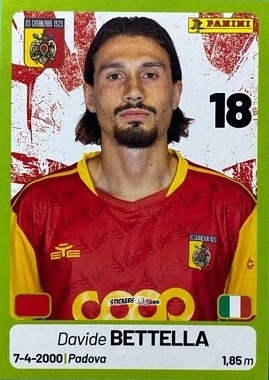 Cromo Davide Bettella - Calciatori Serie BKT 2025-2026
 n. 92 - Panini