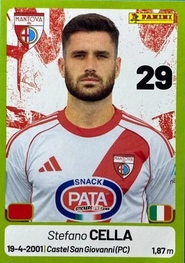 Cromo Stefano Cella - Calciatori Serie BKT 2025-2026
 n. 203 - Panini