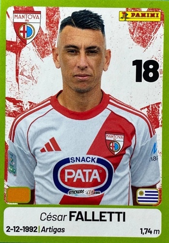 Cromo César Falletti - Calciatori Serie BKT 2025-2026
 n. 210 - Panini