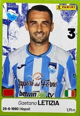 Cromo Gaetano Letizia - Calciatori Serie BKT 2025-2026
 n. 314 - Panini