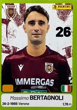 Cromo Massimo Bertagnoli - Calciatori Serie BKT 2025-2026
 n. 341 - Panini