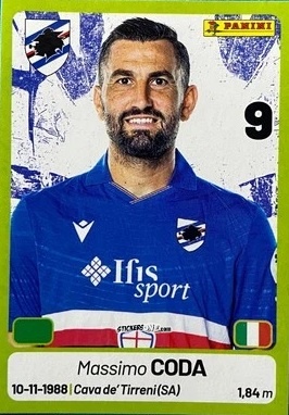 Sticker Massimo Coda - Calciatori Serie BKT 2025-2026
 n. 371 - Panini