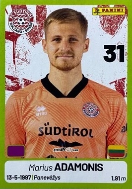Cromo Marius Adamonis - Calciatori Serie BKT 2025-2026
 n. 396 - Panini